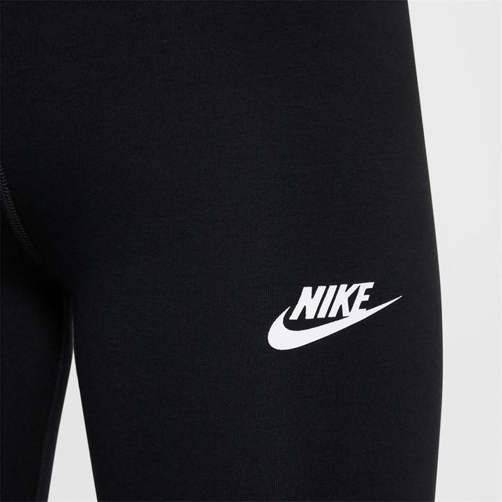 Black/White - Nike - Sportswear Essential Big Kids' (Girls') Mid-Rise Leggings
