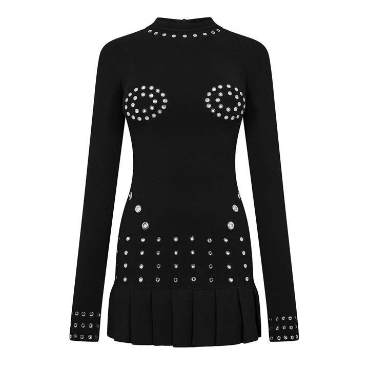 Off-white Black Long-sleeved Mini Dress