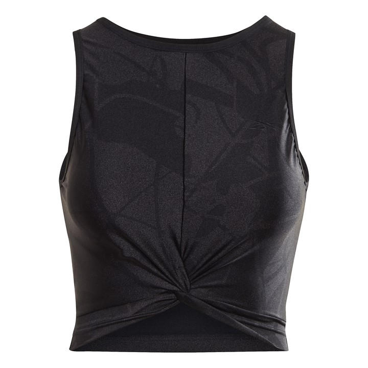 REEBOK SHINY YOGA SCRIBBLE CROP TANK TOP WOMENS VEST