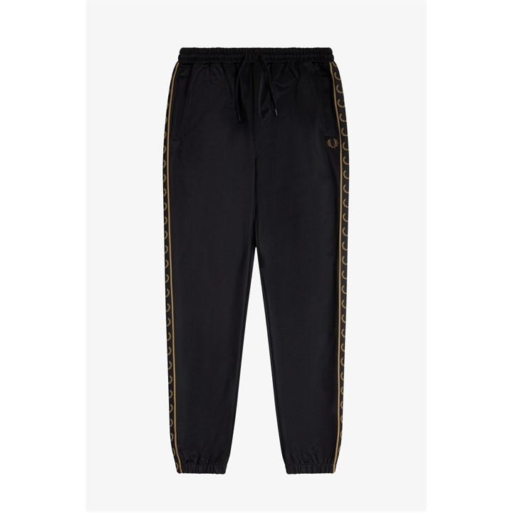 Fred Perry Men's Black Taped Tracksuit Bottoms Large