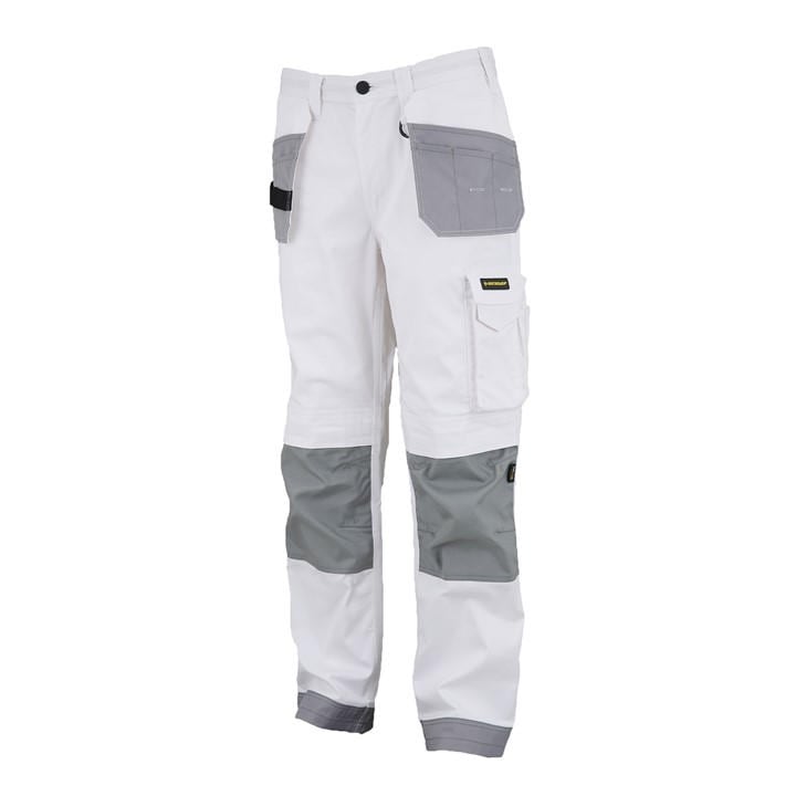 Dunlop Men's White On Site Work Trousers