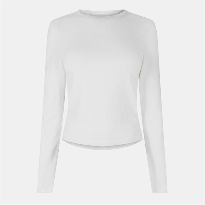 Jack Wills Women's White Long Sleeve T-Shirt Size 8