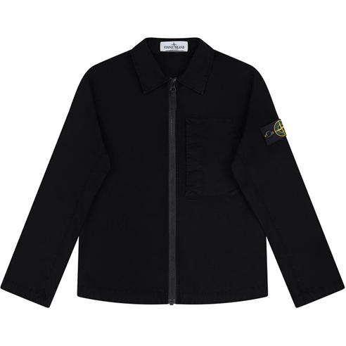 STONE ISLAND - Kids' Canvas Dyed Cotton Long Sleeve Overshirt