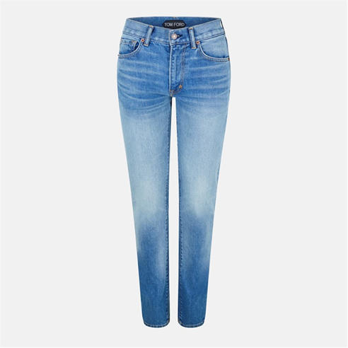 TOM FORD - Summer Stone Washed Denim Straight Pants