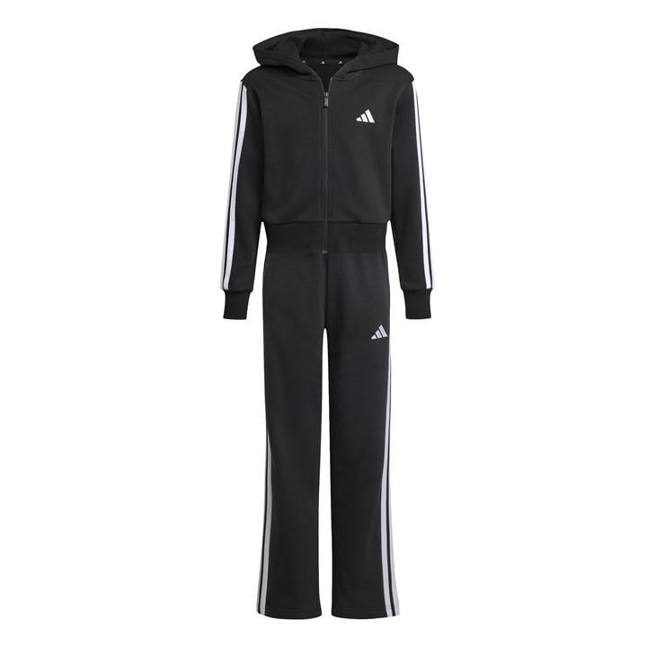 Adidas Girls Black Essentials Tracksuit Set Juniors Small