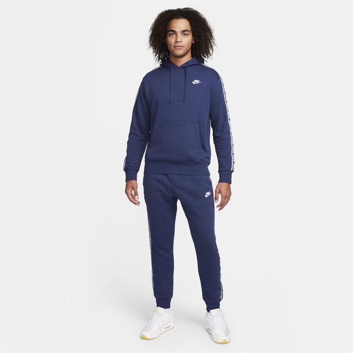 Nike Men's Blue Club Fleece Graphic Hooded Tracksuit - Extra Large