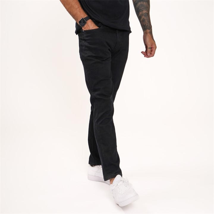 Firetrap Men's Black Rom Straight Leg Jeans Large