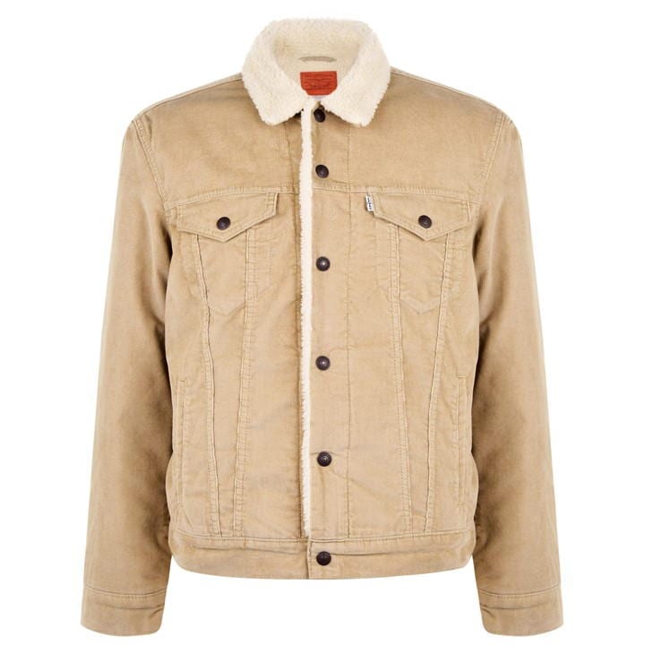 Levis Mens Beige Type 3 Sherpa Jacket - Extra Large