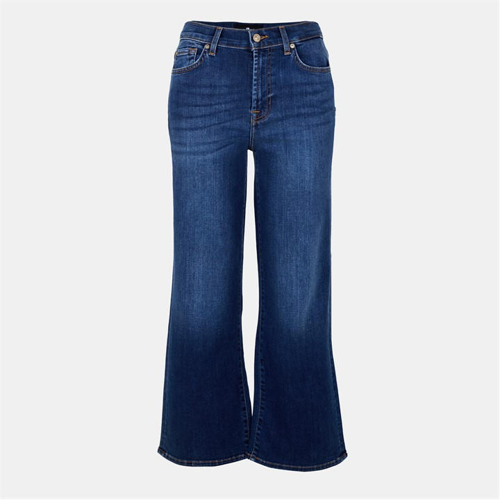 7 For All Mankind Women's Blue 7Fam Cropped Alexa Small