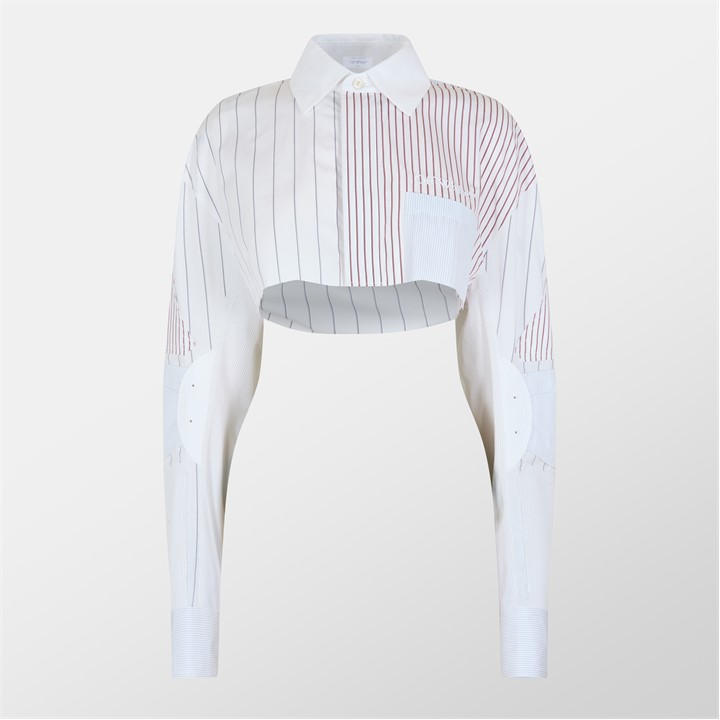 OFF-WHITE OMEN'S STRIPED CROPPED SHIRT