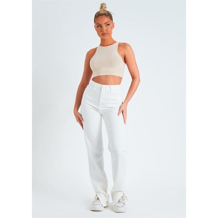 MISSY EMPIRE STRAIGHT LEG SPLIT DETAIL JEAN