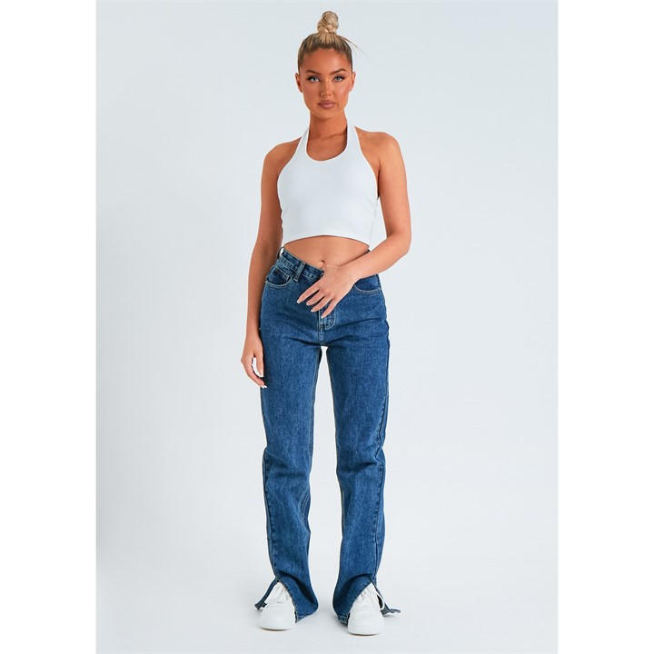 MISSY EMPIRE STRAIGHT LEG SPLIT DETAIL JEAN
