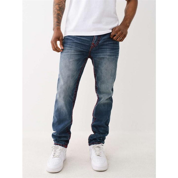 TRUE RELIGION CCO SLIM FIT MID-RISE WASHED JEANS MENS