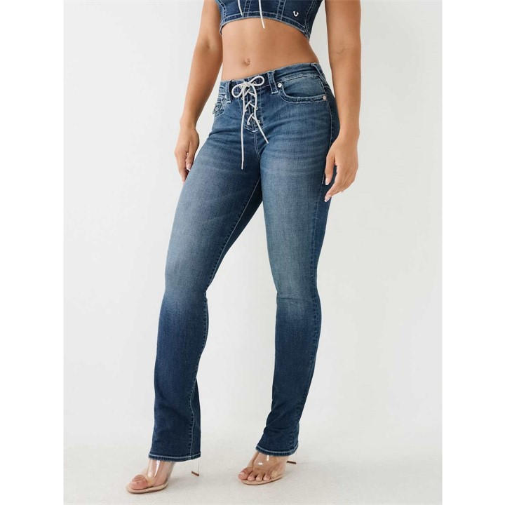 TRUE RELIGION CRYSTAL LACE UP BILLIE JEANS