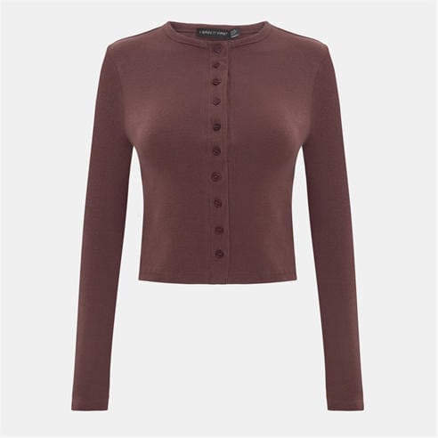 I Saw It First - Long Sleeve Rib Button Top