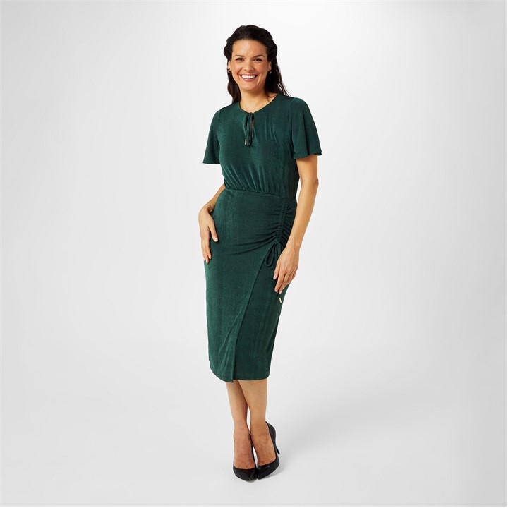 Biba Keyhole Jersey Dress In Green