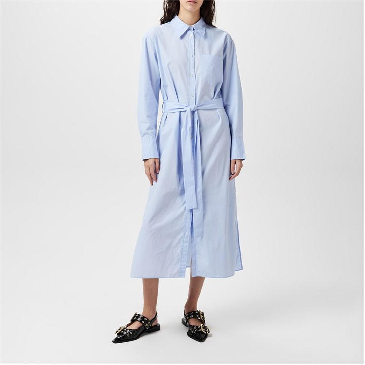 Gant Relaxed Fit Poplin Shirt Dress In Blue