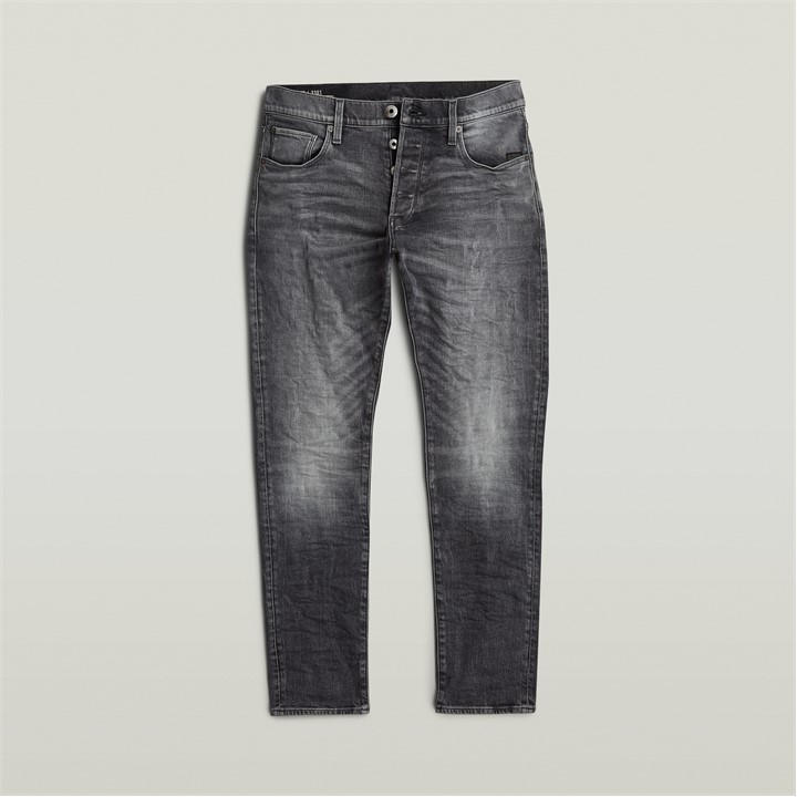 G Star Men's Grey Gstar 3301 Taper Jeans Small