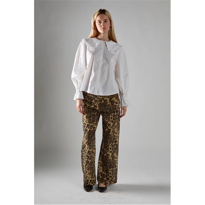 Glamorous Statement Collar Blouse In White