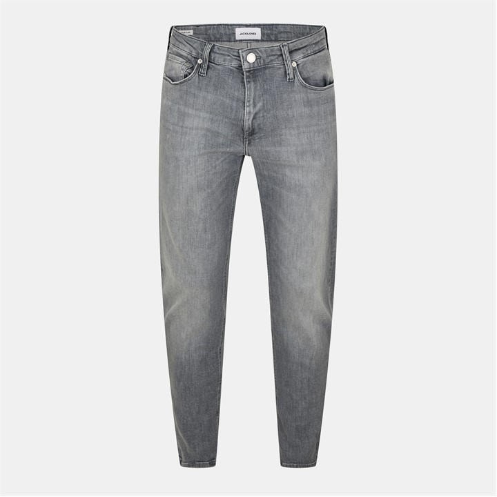 Jack And Jones Men's Grey Clark Evan Straight Jeans Small