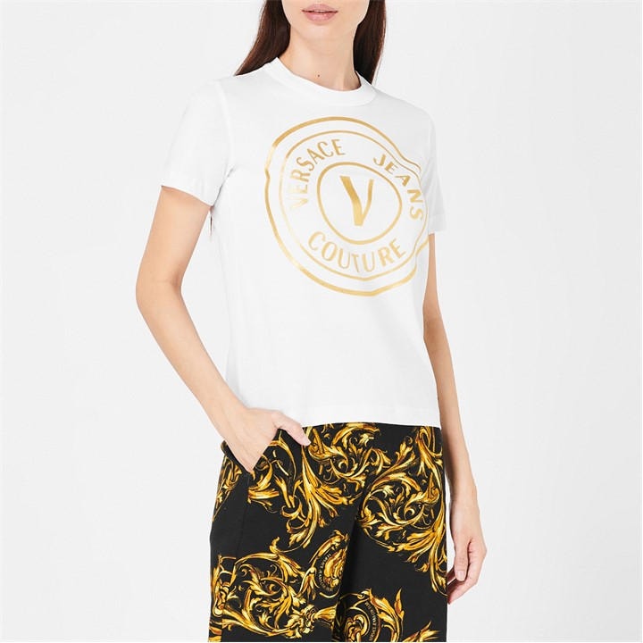 VERSACE JEANS COUTURE OUND LOGO T SHIRT