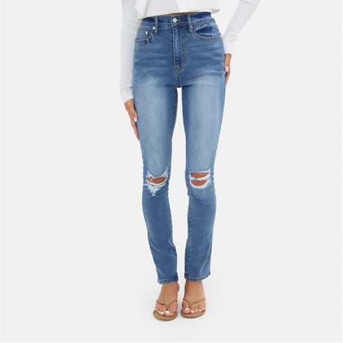 I Saw It First - High Waisted Skinny Rip Jean