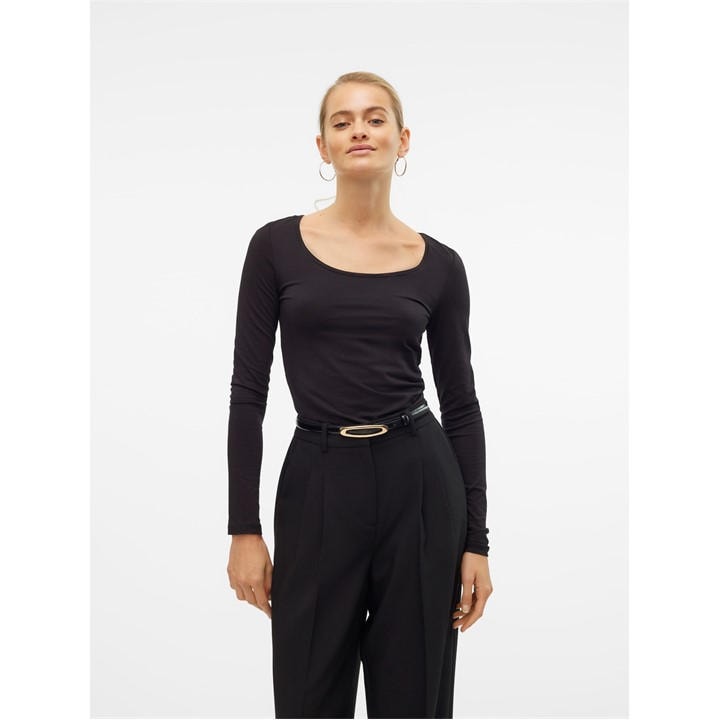 Vero Moda Xi Ls U-neck Ld00 In Black