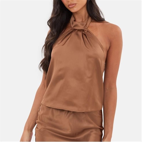 I Saw It First - Satin Halter Neck Top