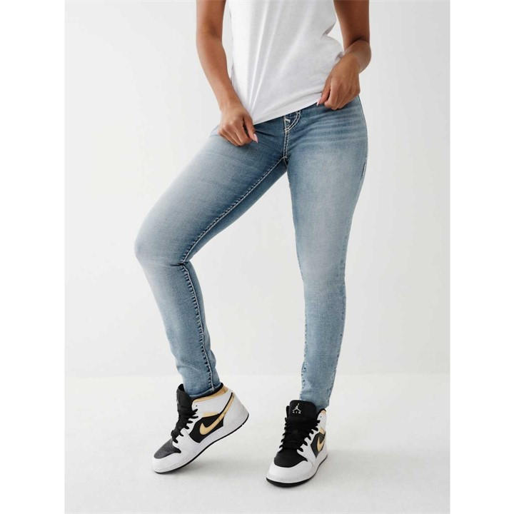 TRUE RELIGION SUPER T HALLE SUPER SKINNY FIT MID RISE JEANS WOMENS