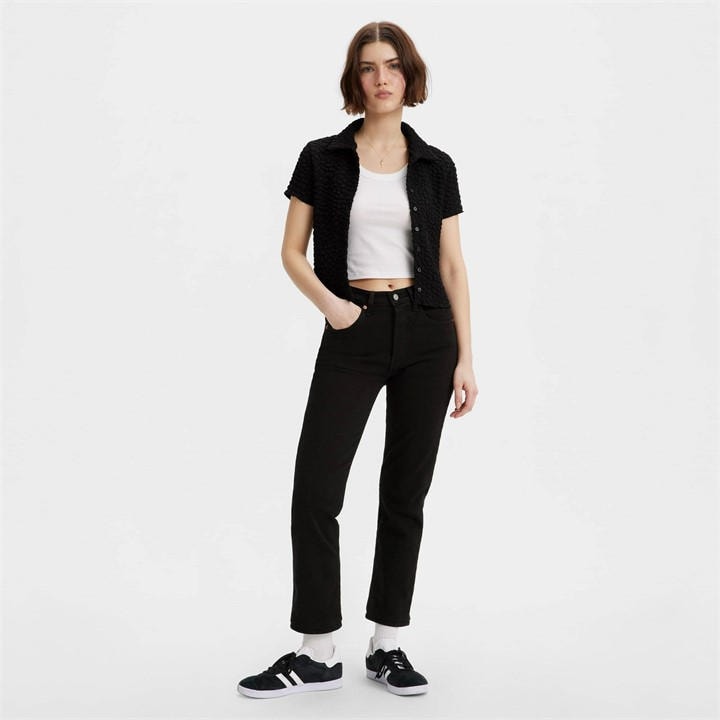 Levis Women's Black 501 Crop Jeans Extra Small