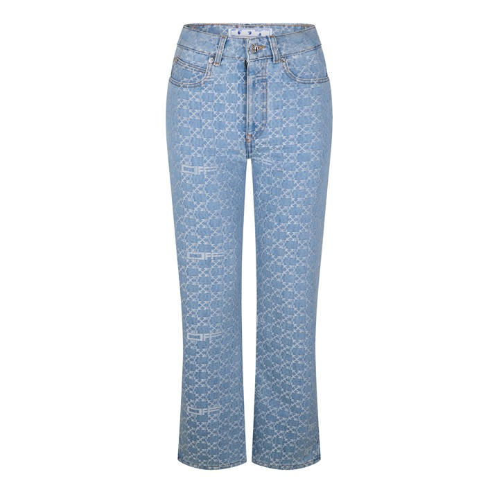 Off White Women's Blue Monogram 90S Jeans Small