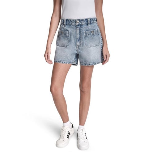DKNY - DKNY Jeans High Rise A-Line Patch Pocket Short