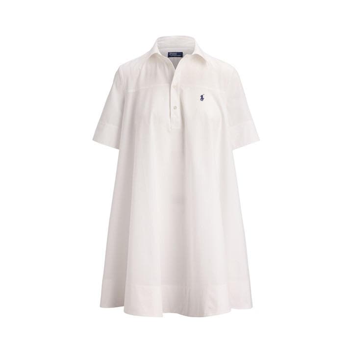 POLO RALPH LAUREN Women's Babydoll Shirt Dress - White