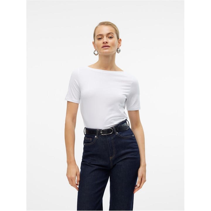 Vero Moda L Ss Top Ld00 In White