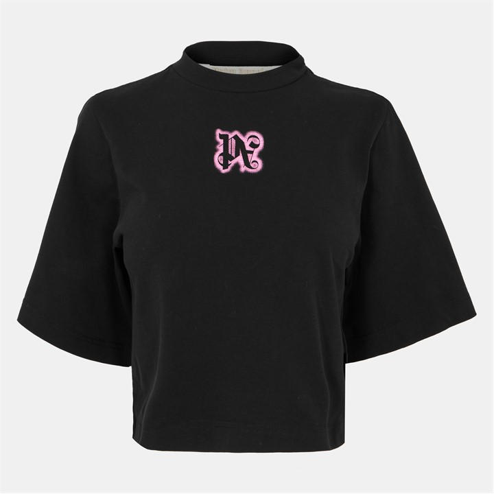 Palm Angels Women's Black Palm Os Neon Tee Ld54 Size 8