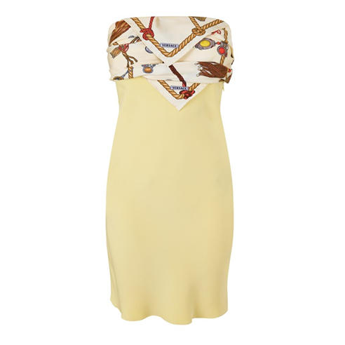 VERSACE - Women's Silk Twill Strapless Mini Dress