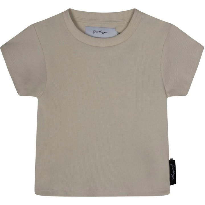 Hype Rib Crop T In Grey