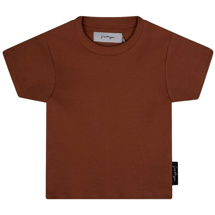Hype Rib Crop T In Brown