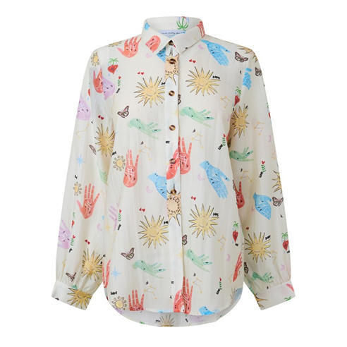 Never Fully Dressed - Womens Long Sleeve Patterned Shirt