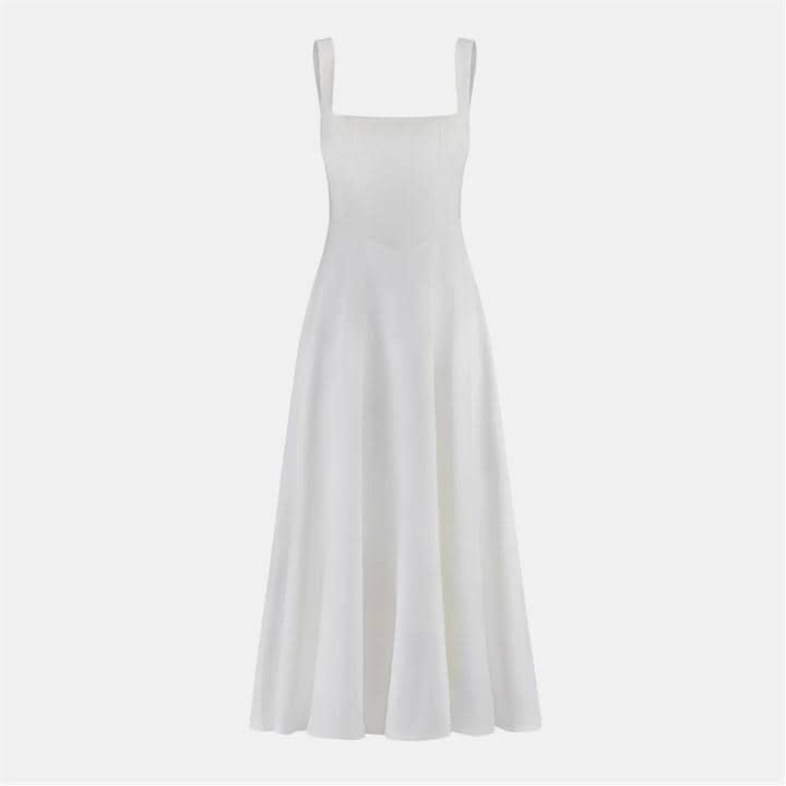 ODD MUSE The Ultimate Muse High Waist Square Neck Midi Dress - White