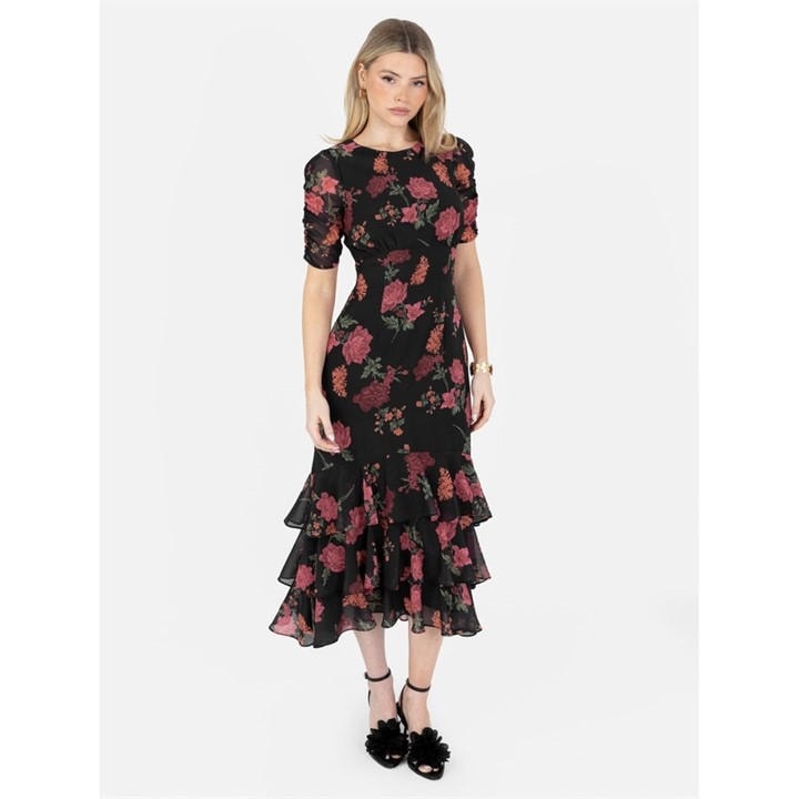 Anaya With Love Women's Keyhole Back Midi A Line Dress - Black