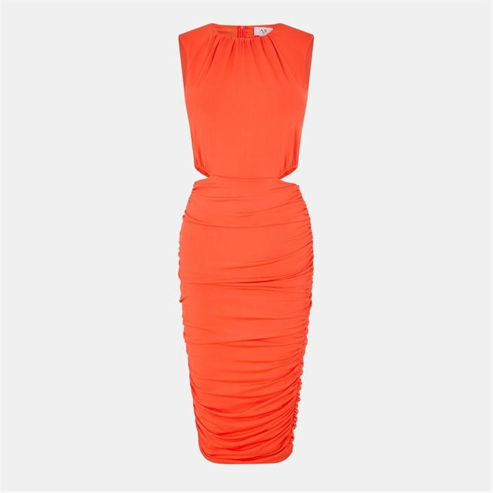 Burnt Orange - AX Paris - Cut Out Midi Bodycon Dress