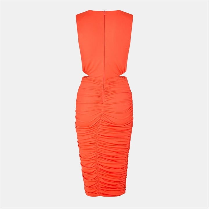 Burnt Orange - AX Paris - Cut Out Midi Bodycon Dress