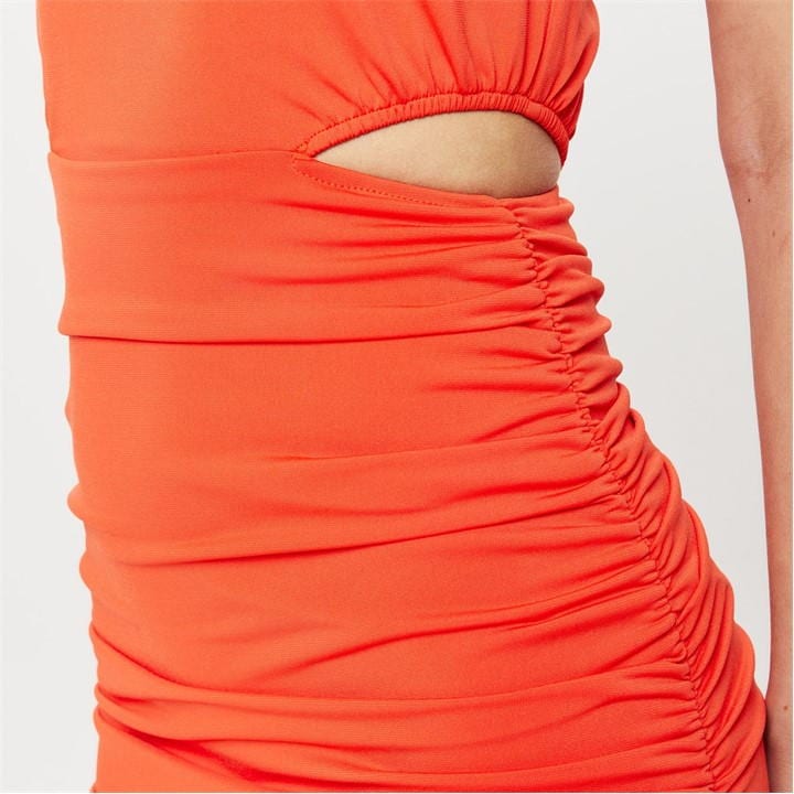 Burnt Orange - AX Paris - Cut Out Midi Bodycon Dress