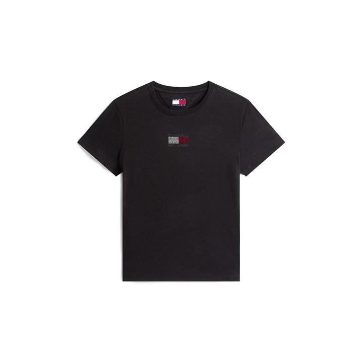 Tommy Jeans Women's Black Tj Part Flag Regular Fit T-Shirt