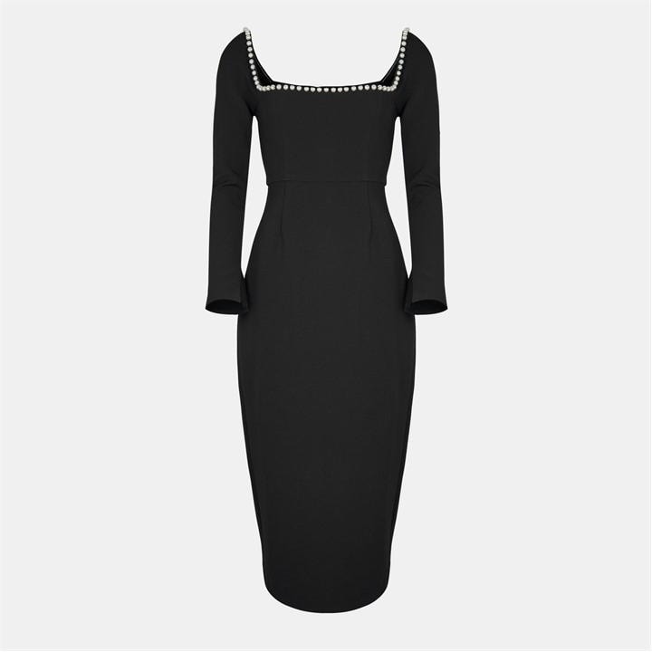 ODD MUSE The Ultimate Muse Midi Pearl Dress - Black