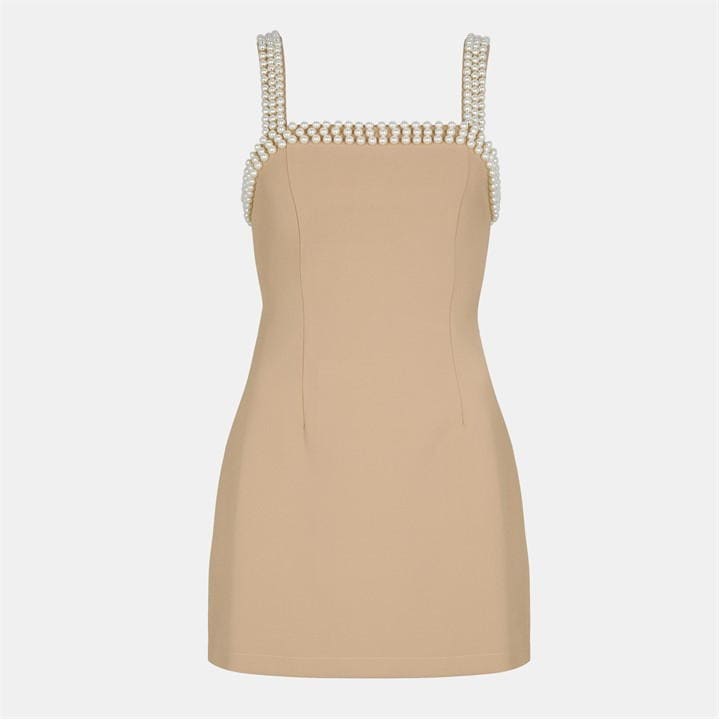 Odd Muse The Ultimate Muse Pearl Trim Mini Dress In Nude