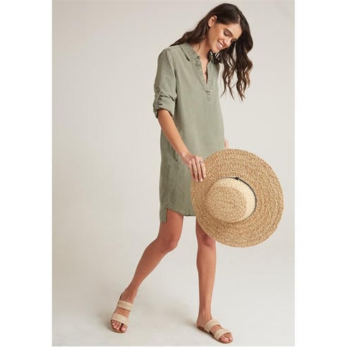 Bella Dahl - Women's Long-Sleeve A-Line Shirt Dress