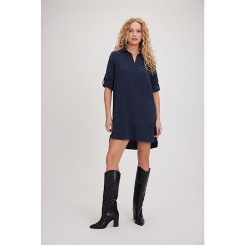 Bella Dahl - Women's Long-Sleeve A-Line Shirt Dress