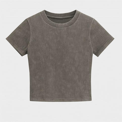 I Saw It First - Acid Wash Cropped Tshirt